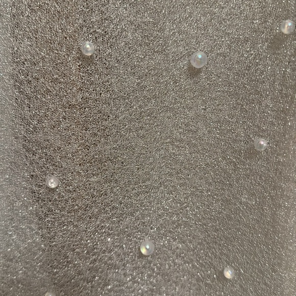 ZARA PEARL TRIM SEMI SHEER KNIT SHIRT S-M BNWT - Picture 10 of 10